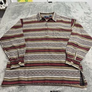 VTG 90s Blueprint 3D Knit Longsleeve 1/4 Zip Shirt Mens L Retro Indie Western